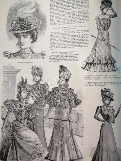 GACETA ANTIGUA. " PAGINAS DE LA MODA " 1898 /19 - Imagen 3