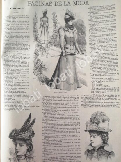 GACETA ANTIGUA. " PAGINAS DE LA MODA " 1898 /20 - Imagen 2