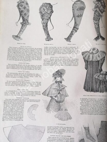 CARTEL ANTIGUO ORIGINAL DE GACETA .TENDENCIA DE MODAS DE 1898 TRAJE DE MONTAÑA Y MAS - Imagen 3