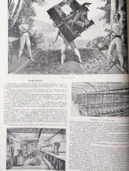 CARTEL ANTIGUO ORIGINAL DE FABRICACION DE SEDA ARTIFICIAL Y OTRAS NOTAS 1898