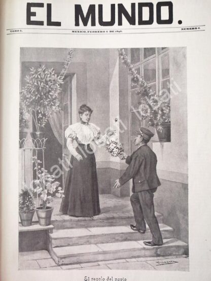 PORTADA ANTIGUA ORIGINAL  1898 EL REGALO DEL NOVIO POR: JOSE MARIA VILLASANA