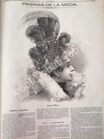 GACETA ANTIGUA PAGINAS DE LA MODA 1898 /4