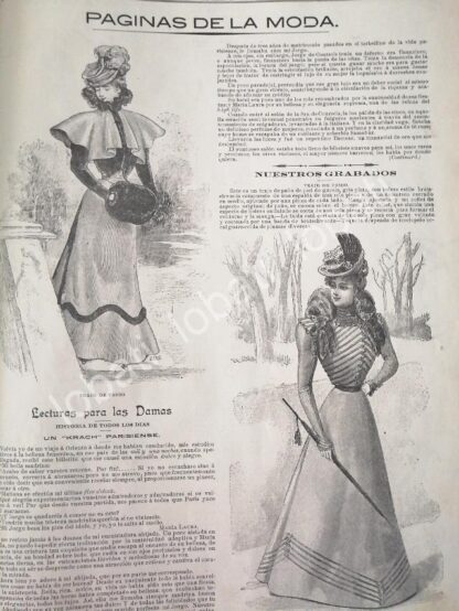 GACETA ANTIGUA 1898 PAGINAS DE LA MODA /5 - Imagen 2