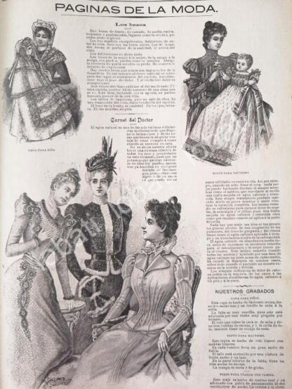 GACETA ANTIGUA 1898 PAGINAS DE LA MODA /7 - Imagen 2