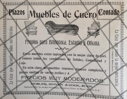 CARTEL PUBLICITARIO ANTIGUO TIENDA MOSLER BOWEN 1906 /5