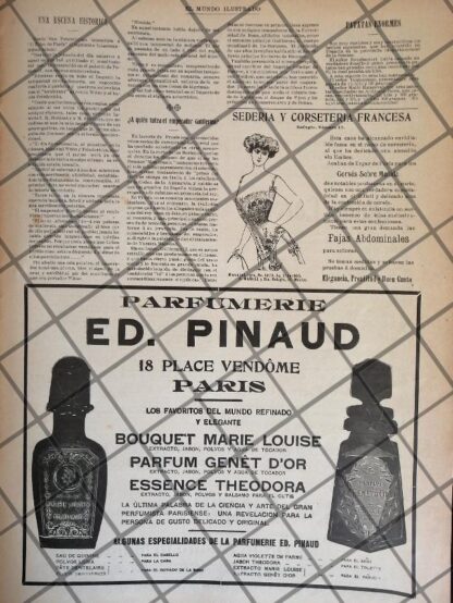 CARTEL PUBLICITARIO ANTIGUO PERFUMES ED PINAUD 1906 Y MAS