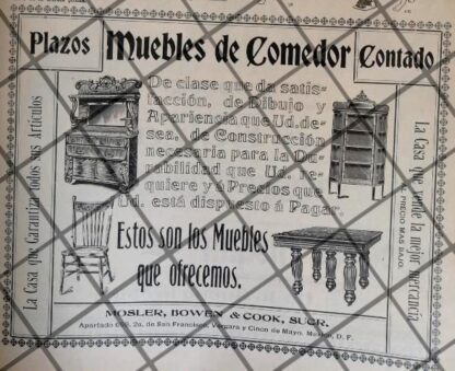 CARTEL PUBLICITARIO ANTIGUO TIENDA MOSLER BOWEN 1906 /10