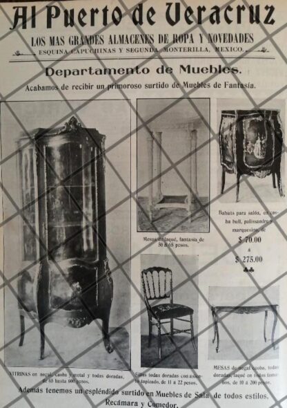 PUBLICIDAD ANTIGUA TIENDA EL PUERTO DE VERACRUZ 1906 /32