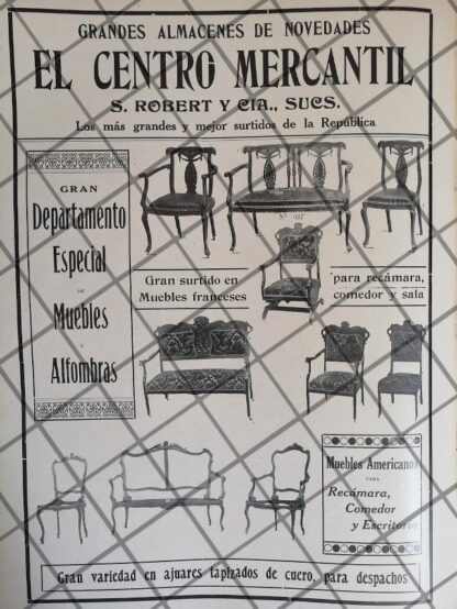 CARTEL PUBLICITARIO RETRO TIENDA CENTRO MERCANTIL 1911 -40