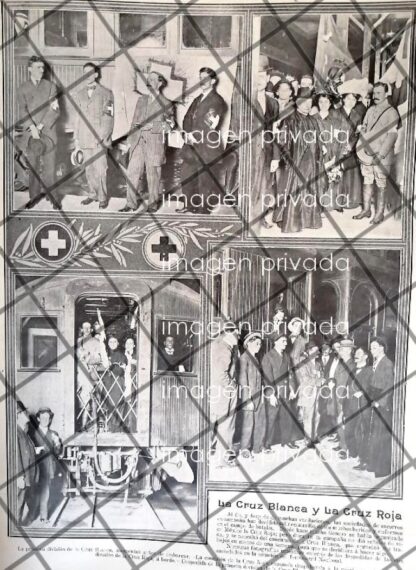 AFICHE ANTIGUO SE UNEN LA CRUZ ROJA Y LA CRUZ BLANCA 1911