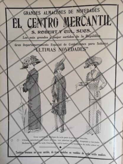 CARTEL PUBLICITARIO RETRO TIENDA CENTRO MERCANTIL 1911 -42