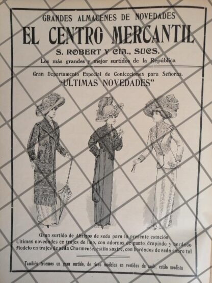 CARTEL PUBLICITARIO RETRO TIENDA CENTRO MERCANTIL 1911 -43