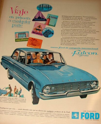 CARTEL ANTIGUO ORIGINAL DE AUTOS FORD FALCON 1960 / 509