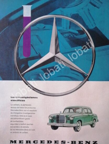 CARTEL ANTIGUO ORIGINAL DE AUTOS MERCEDES BENZ A180 1950s /272 RARO