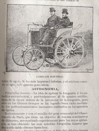 CARTEL ANTIGUO ORIGINAL DE EL AUTO ELECTRICO & NOTICIAS CIENTIFICAS VARIAS 1895 - Imagen 3