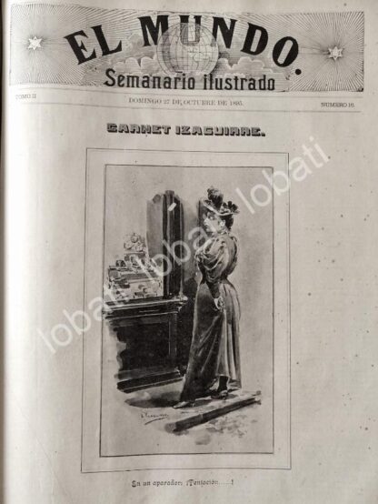 PORTADA ANTIGUA ORIGINAL  1895 DE LEANDRO IZAGUIRRE, EN UN APARADOR