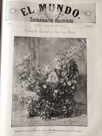 PORTADA ANTIGUA ORIGINAL  1895 NIÑO DE LA FAMILIA MEADE. S.L.P FIESTA FLORAL / ASM