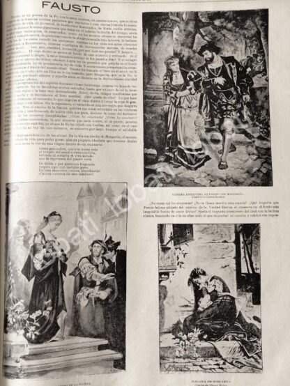 CARTEL ANTIGUO ORIGINAL DE RESEÑA DE LA OBRA DE TEATRO . FAUSTO 1895