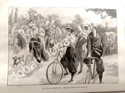 GRABADO ANTIGUO 1895 EL CICLISMO EN INGLATERRA /22