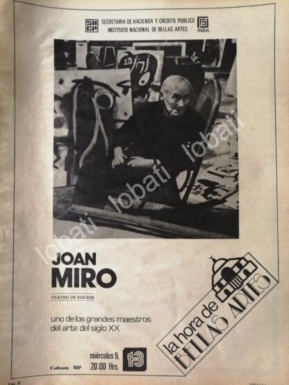 CARTEL ANTIGUO ORIGINAL DE INBA. ULTIMA EXPOSICION DE JOAN MIRO EN MEXICO, AGOSTO 1981