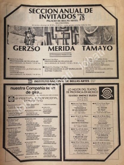 CARTEL ANTIGUO ORIGINAL DE INBA. SECCION ANUAL DE INVITADOS 1978 Y OTROS