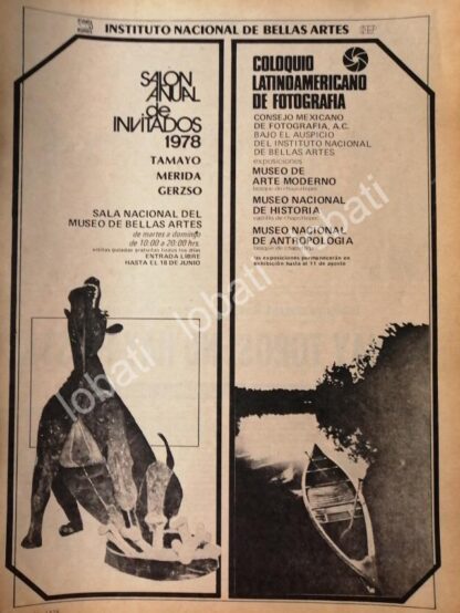 CARTEL ANTIGUO ORIGINAL DE INBA. COLOQUIO LATINOAMERICANO DE FOTOGRAFIA 1978 Y MAS