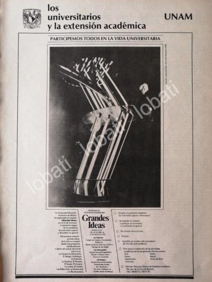 CARTEL ANTIGUO ORIGINAL DE UNAM PROYECTO GRANDES IDEAS ABRIL-MAYO 1982 /15