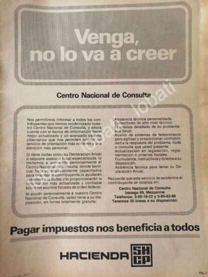 CARTEL ANTIGUO ORIGINAL DE SHCP SECRETARIA DE HACIENDA 1981 /44