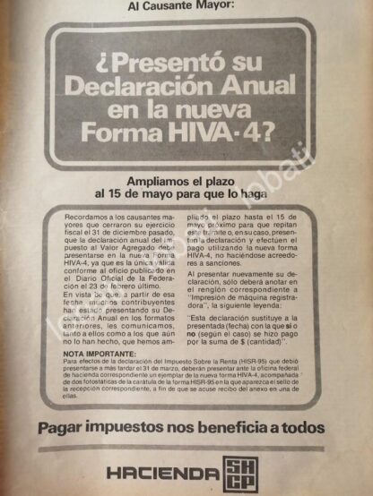 CARTEL ANTIGUO ORIGINAL DE SHCP SECRETARIA DE HACIENDA 1981 /42