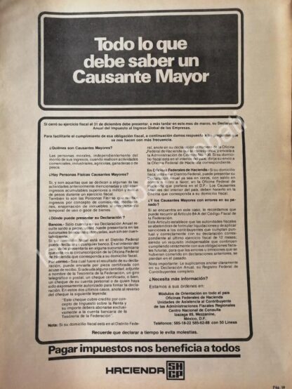 CARTEL ANTIGUO ORIGINAL DE SHCP SECRETARIA DE HACIENDA 1981 /41