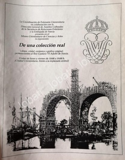 CARTEL ANTIGUO ORIGINAL DE EXPOSICION DE LA COLECCION DEL REY GUSTAVO VI DE SUECIA 1981 /RARO