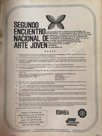 CARTEL ANTIGUO ORIGINAL DE 2DO ENCUENTRO NACIONAL DE ARTE JOVEN 1982 /10