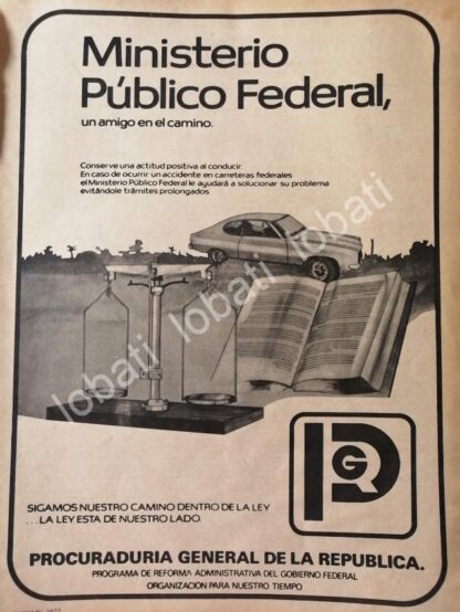 CARTEL ANTIGUO ORIGINAL DE PGR. PROCURADURIA GENERAL DE LA REPUBLICA 1981 /49