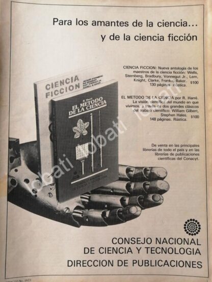 CARTEL ANTIGUO ORIGINAL DE CONACYT PRESENTA 2 LIBROS 1980 /N88