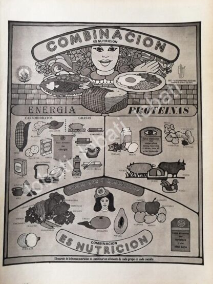 CARTEL ANTIGUO ORIGINAL DE CAMPAÑA DE NUTRICION DEL GOBIERNO 1980 /81