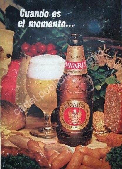 CARTEL ANTIGUO ORIGINAL DE CERVEZA BAVARIA 1970s /3