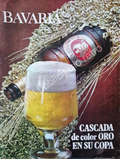 CARTEL ANTIGUO ORIGINAL DE CERVEZA BAVARIA 1970s /2