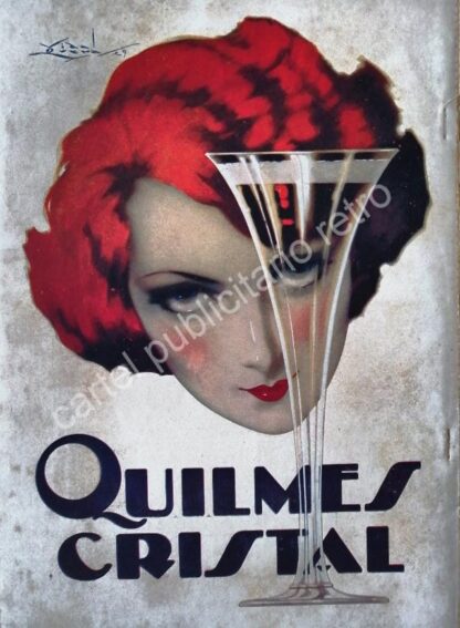 CARTEL ANTIGUO ORIGINAL DE CERVEZA QUILMES .ARTE PUBLICITARIO 1930 /RARO