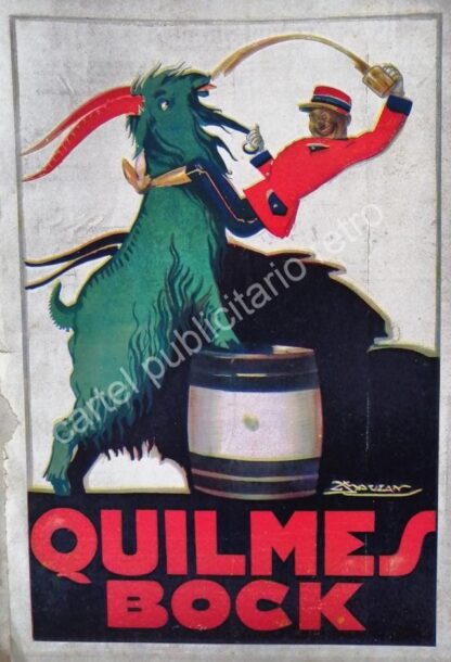 CARTEL ANTIGUO ORIGINAL DE CERVEZA QUILMES 1927 ARTE PUBLICITARIO /RARO