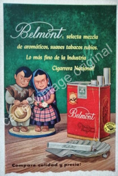 CARTEL ANTIGUO ORIGINAL DE 3 AFICHES CIGARROS BELMONT. ARTE PUBLICITARIO - Imagen 2