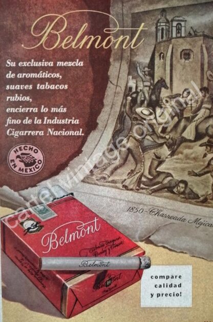 CARTEL ANTIGUO ORIGINAL DE 3 AFICHES CIGARROS BELMONT. ARTE PUBLICITARIO - Imagen 4