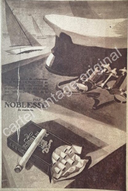 CARTEL ANTIGUO ORIGINAL DE CIGARROS POUR LA NOBLESSE. 1928s / RARO