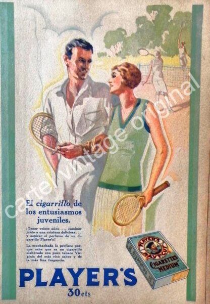 CARTEL ANTIGUO ORIGINAL DE CIGARROS PLAYERS No. 4. VIRGINIA. 1931 / RARO