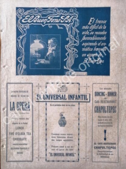 CARTEL ANTIGUO ORIGINAL DE CIGARROS EL BUEN TONO Y OTRAS 1913