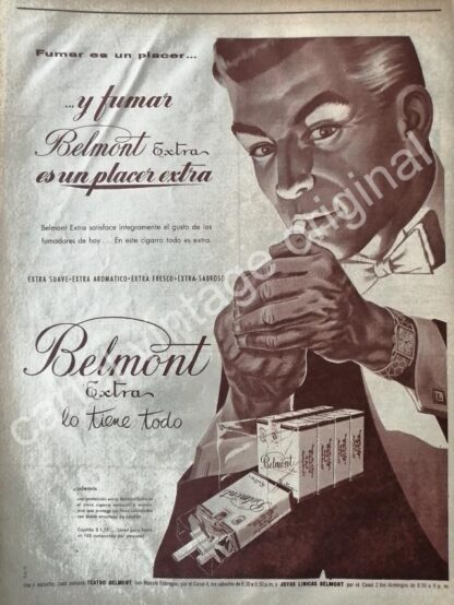 CARTEL ANTIGUO ORIGINAL DE CIGARROS MONTECARLO EXTRA 1950s /3