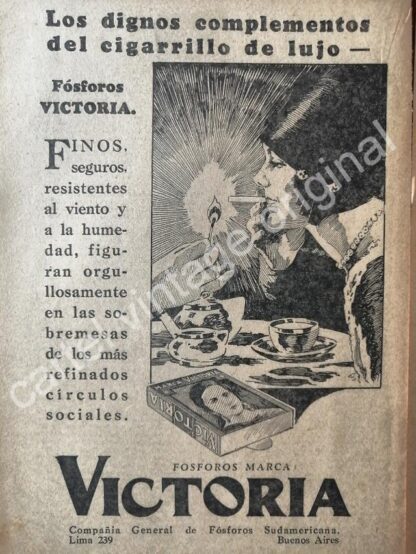 CARTEL ANTIGUO ORIGINAL DE 3 AFICHES DE FOSFOROS 1927 - Imagen 3