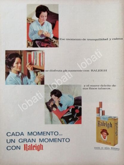 CARTEL ANTIGUO ORIGINAL DE CIGARROS RALEIGH 1963 /T259