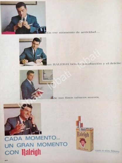 CARTEL ANTIGUO ORIGINAL DE CIGARROS RALEIGH 1963 /T257