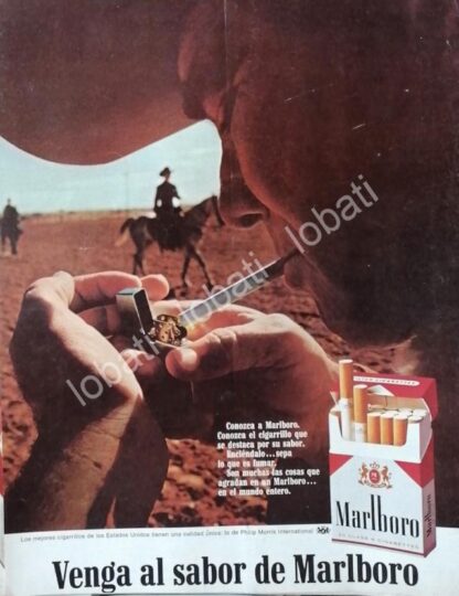 CARTEL ANTIGUO ORIGINAL DE CIGARROS MARLBORO 1960s /T254