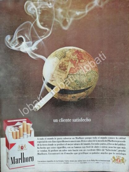 CARTEL ANTIGUO ORIGINAL DE CIGARROS MARLBORO 1960s /T240